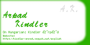 arpad kindler business card